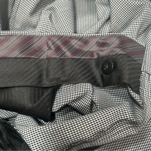 Sean John Fine Tailored Black and White Small Checked Pleated Trousers 40Wx30L - Picture 9 of 14